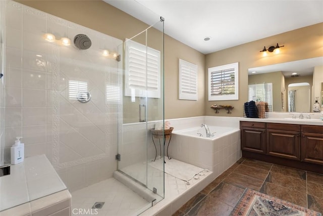 9 Healdsbury, Irvine, CA 92602 - bathroom featuring a shower stall, a garden tub, and vanity