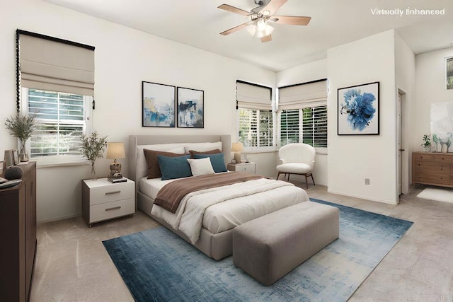 3602 Hidden Ridge Rd, Jamul, CA 91935 - bedroom with multiple windows, baseboards, and a ceiling fan