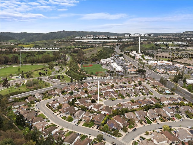 28166 Camellia Ct, Laguna Niguel, CA 92677 - aerial view of property and surrounding area with a mountainous background and nearby suburban area