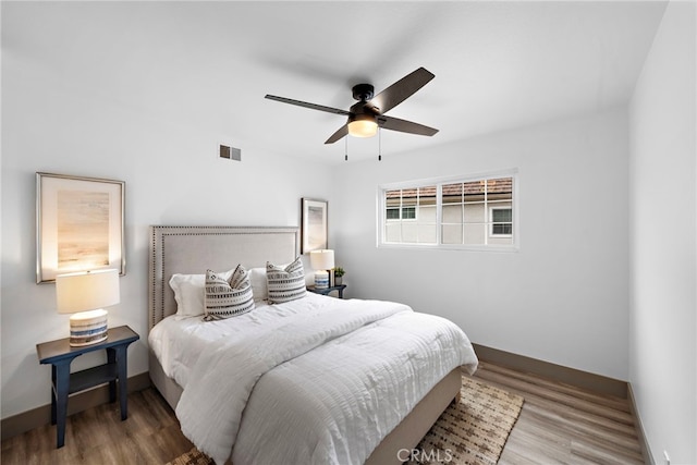 28166 Camellia Ct, Laguna Niguel, CA 92677 - bedroom featuring baseboards, wood finished floors, and ceiling fan