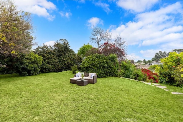view of yard with an outdoor hangout area
