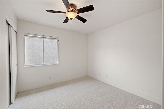 26 Apache Dr, Trabuco Canyon, CA 92679 - unfurnished bedroom featuring a closet, light carpet, baseboards, and a ceiling fan