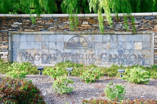 view of community sign