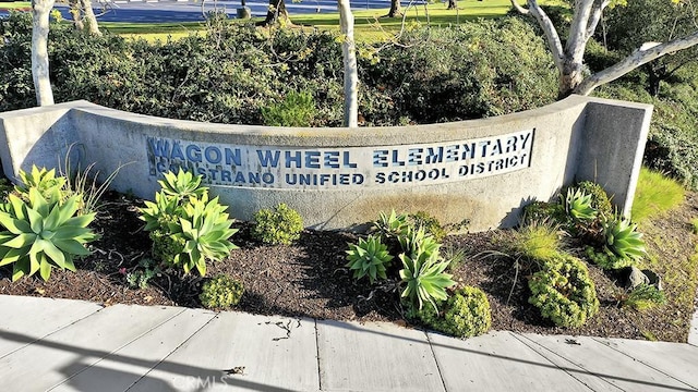 view of community sign