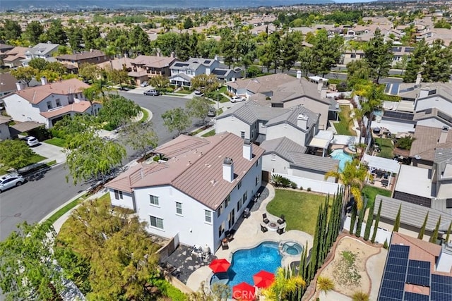 bird's eye view with a residential view