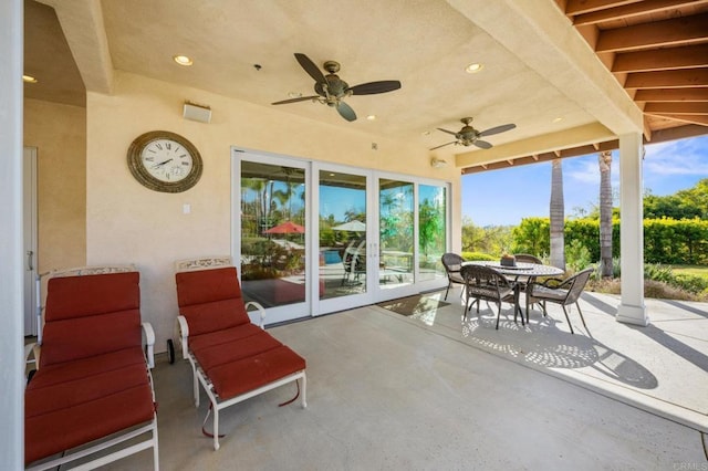 1072 Wiegand, Encinitas, CA 92024 - view of patio with a ceiling fan and outdoor dining space