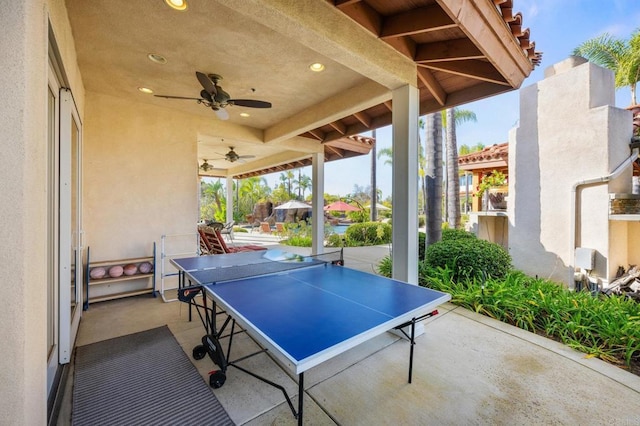 1072 Wiegand, Encinitas, CA 92024 - view of patio featuring ceiling fan