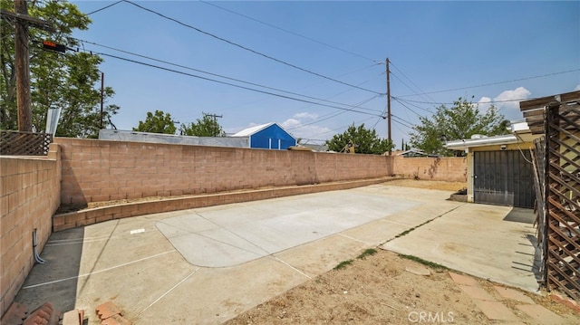 view of patio with a fenced backyard