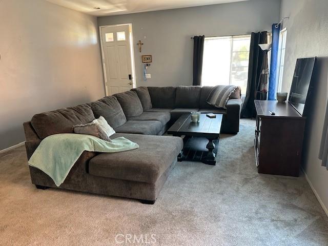 1380 Riverstone Ct, Hemet, CA 92545 - living room featuring baseboards and carpet flooring