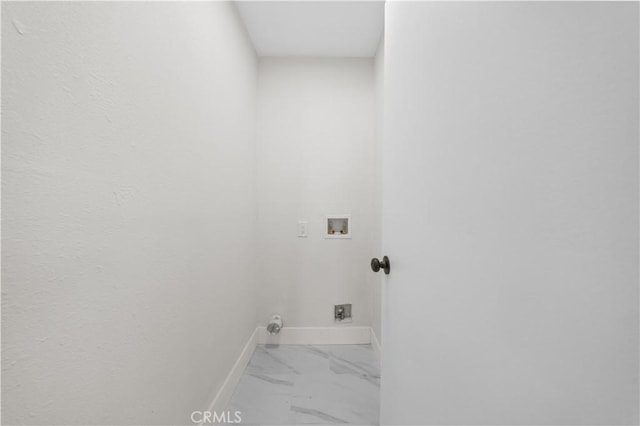 10321 Mcbroom St, Sunland, CA 91040 - laundry room featuring hookup for a washing machine, electric dryer hookup, marble finish floor, baseboards, and laundry area
