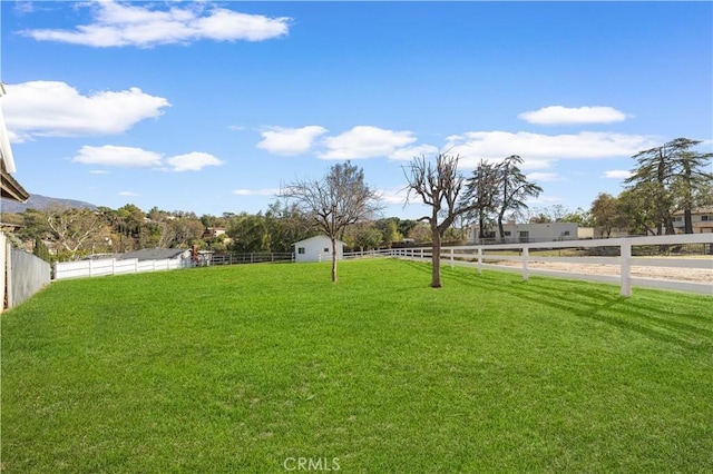 10321 Mcbroom St, Sunland, CA 91040 - view of yard featuring a fenced backyard, an outdoor structure, and a shed