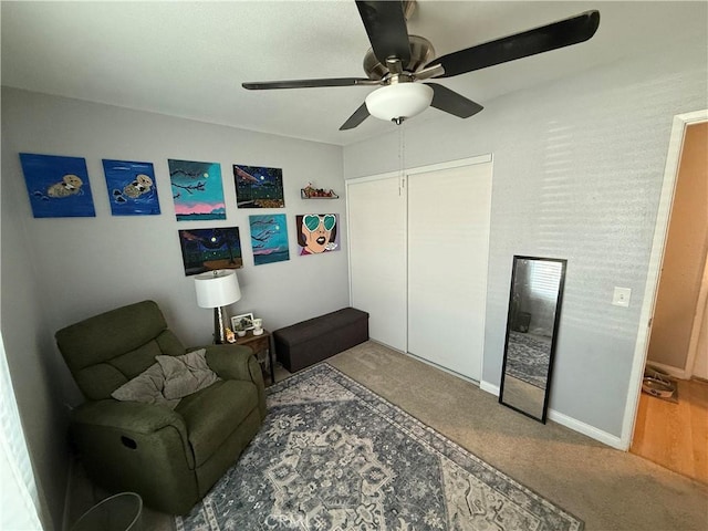 806 S Sandalwood Ave, Bloomington, CA 92316 - sitting room with carpet flooring and ceiling fan