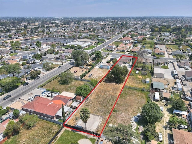 drone / aerial view with a residential view