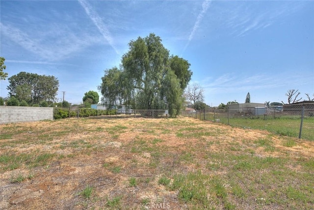 view of yard featuring fence