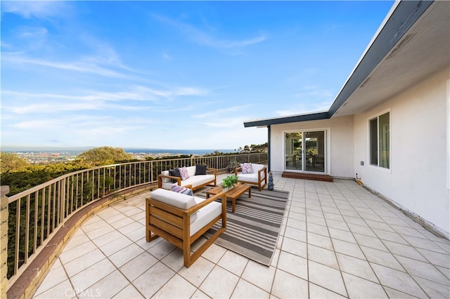 view of patio featuring an outdoor living space