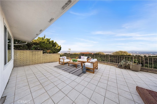 view of patio featuring an outdoor living space