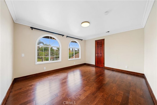 2177 W Silver Tree Rd, Claremont, CA 91711 - unfurnished room with crown molding, dark wood-style flooring, and baseboards