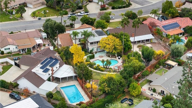 2177 W Silver Tree Rd, Claremont, CA 91711 - aerial view of residential area with a pool