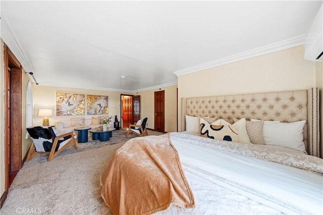 2177 W Silver Tree Rd, Claremont, CA 91711 - bedroom featuring crown molding, carpet flooring, and a wall mounted AC