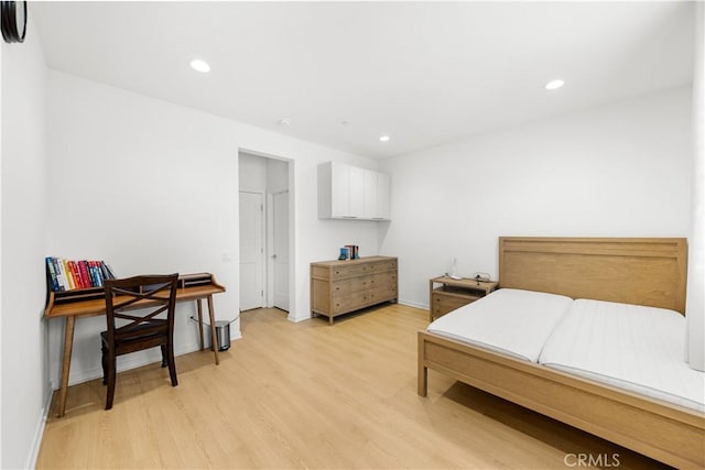 207 Colby Cir, Claremont, CA 91711 - bedroom with light wood-type flooring, recessed lighting, and baseboards
