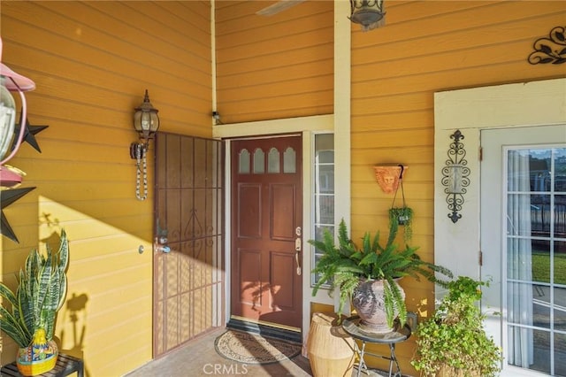 entrance to property with a porch
