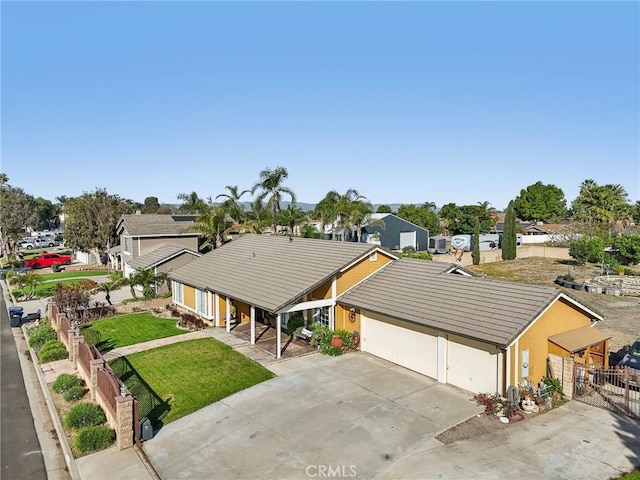 aerial view with a residential view