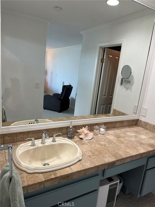 1007 S Catalina Ave Unit 212, Redondo Beach, CA 90277 - bathroom featuring vanity and crown molding