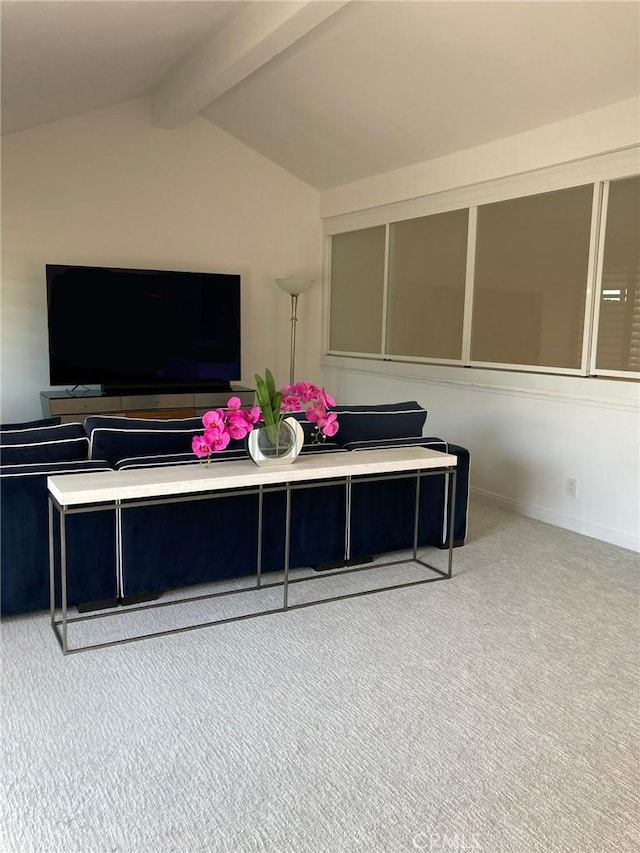 1007 S Catalina Ave Unit 212, Redondo Beach, CA 90277 - detailed view of carpet, beam ceiling, and baseboards