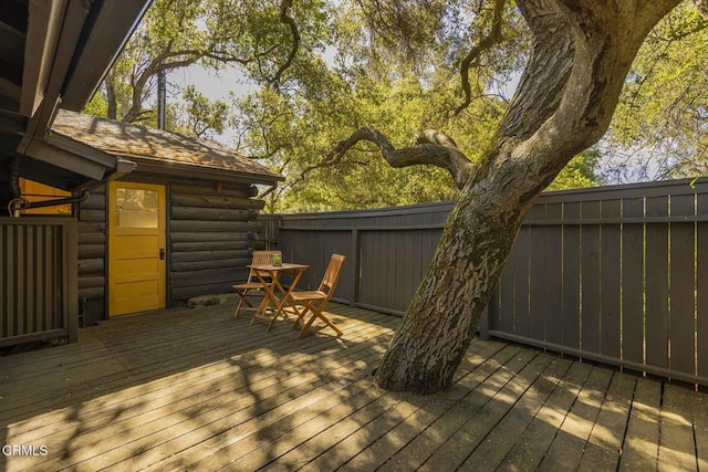 view of wooden deck
