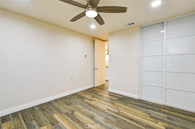 2119 Via Puerta Unit U, Laguna Woods, CA 92637 - unfurnished room with baseboards, wood finished floors, visible vents, and recessed lighting