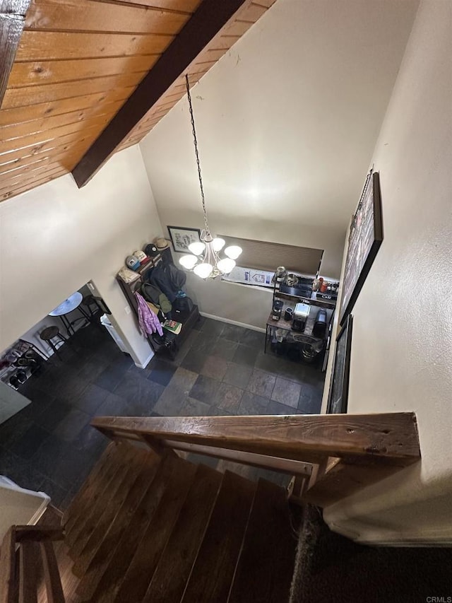 18326 Brightman Ave, Lake Elsinore, CA 92530 - interior space featuring vaulted ceiling with beams and wooden ceiling