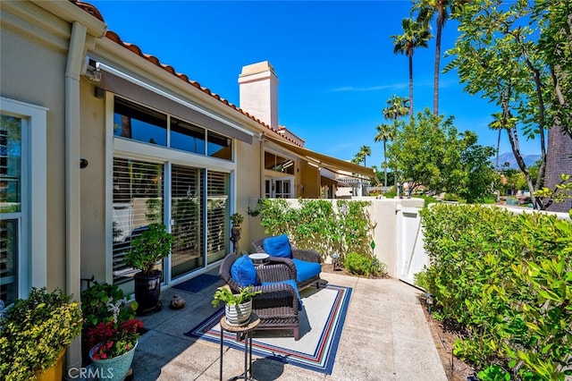 view of patio with fence