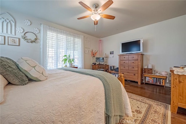 718 Marybelle Dr, Merced, CA 95348 - bedroom with ceiling fan and wood finished floors