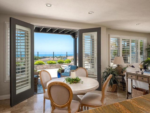 7076 Heron Cir, Carlsbad, CA 92011 - dining space with plenty of natural light, recessed lighting, and baseboards