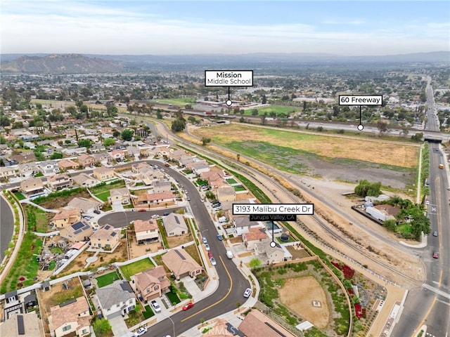 bird's eye view featuring a residential view