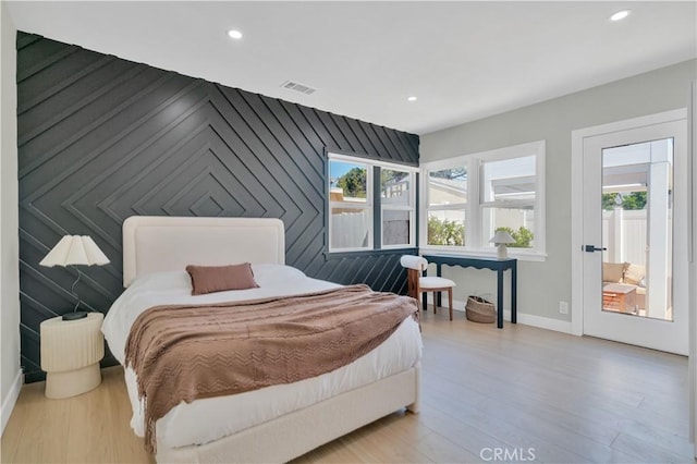 13301332 N Lincoln St, Burbank, CA 91506 - bedroom with baseboards, wood finished floors, visible vents, and recessed lighting