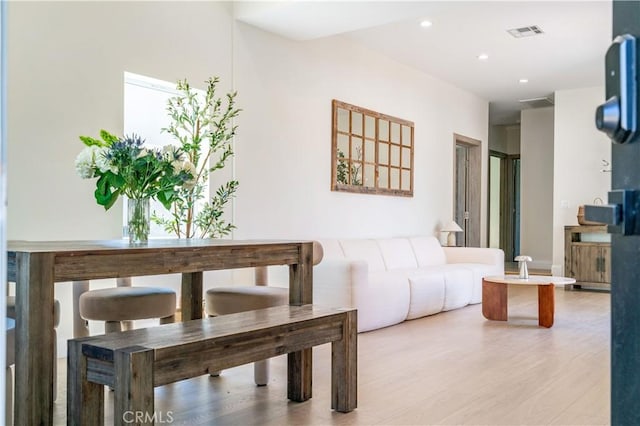 13301332 N Lincoln St, Burbank, CA 91506 - living area with light wood finished floors, visible vents, and recessed lighting