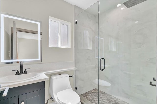 13301332 N Lincoln St, Burbank, CA 91506 - bathroom featuring a shower stall, toilet, and vanity
