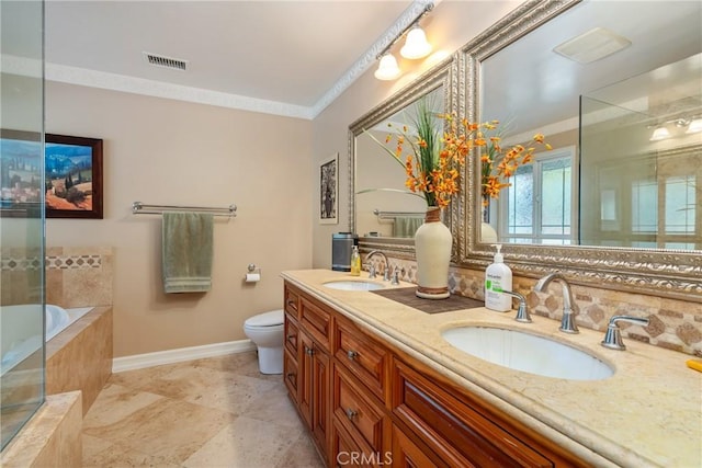 130 Mariposa Way, Brea, CA 92823 - full bath with double vanity, a bath, baseboards, and a sink