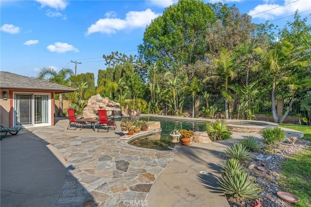 130 Mariposa Way, Brea, CA 92823 - view of patio / terrace with a hot tub and fence