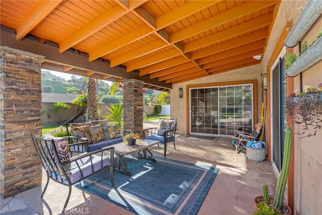 130 Mariposa Way, Brea, CA 92823 - view of patio / terrace with fence and an outdoor hangout area