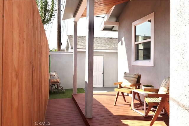3222 E 10th St, Long Beach, CA 90804 - wooden deck featuring a grill