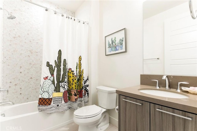 20512 W Esmeralda Ln, Porter Ranch, CA 91311 - full bath featuring vanity, toilet, shower / tub combo, and baseboards