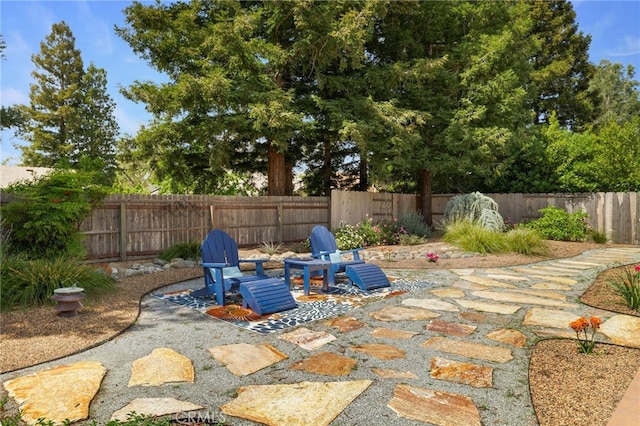 view of patio with a fenced backyard