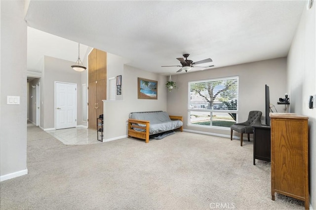 344 E Birch Ave, Hanford, CA 93230 - carpeted bedroom with baseboards and ceiling fan