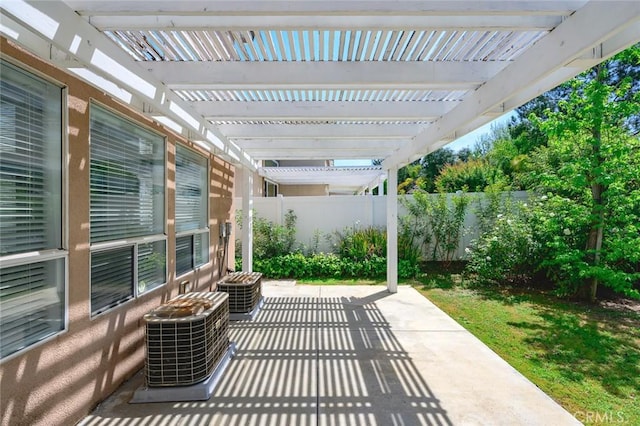 2811 Westbourne Pl, Rowland Heights, CA 91748 - view of patio / terrace with a fenced backyard, a pergola, and central AC