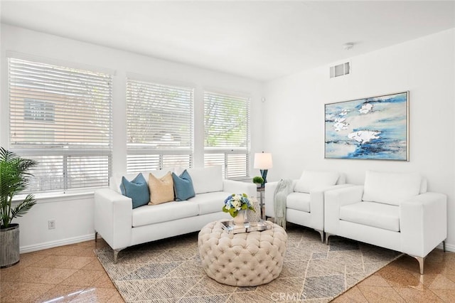 2811 Westbourne Pl, Rowland Heights, CA 91748 - living area with granite finish floor, visible vents, and baseboards