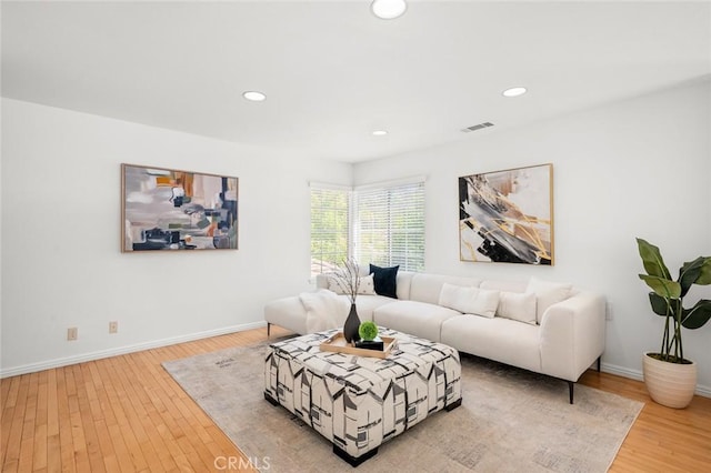 2811 Westbourne Pl, Rowland Heights, CA 91748 - living room with baseboards, recessed lighting, visible vents, and light wood-style flooring