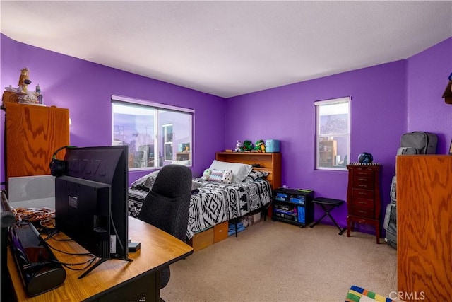 bedroom featuring carpet flooring