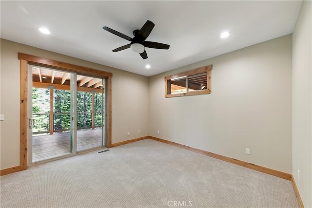 867 Clement St, South Lake Tahoe, CA 96150 - carpeted spare room featuring ceiling fan and recessed lighting
